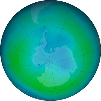 Antarctic ozone map for 2017-03